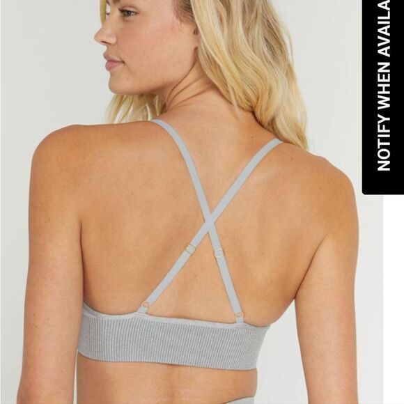Spiritual Gangster Gray Sports Bra Seamless Triangle - Picture 6 of 6